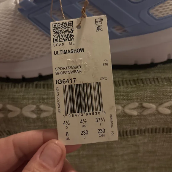 Women's Adidas Ultimashow Athletic Shoes Size 6 White & Blue - Picture 4 of 9